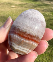 Amethyst Mixed with Stripe Agate Palm Stone #8