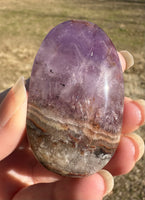 Amethyst Mixed with Stripe Agate Palm Stone #2