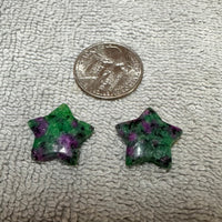 Ruby Zoisite Star Pair