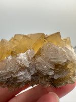 Golden Cube Fluorite Cluster – Moscona Mine, Spain Specimen