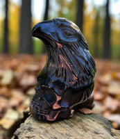 Black Obsidian Skull with Eagle