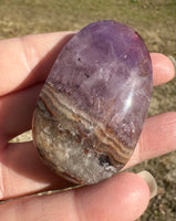 Amethyst Mixed with Stripe Agate Palm Stone #2