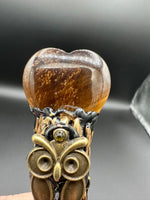 Tiger Eye & Amethyst Decorative Crystal Broom with Owl
