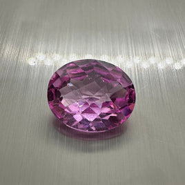 Pink Topaz 12x10mm Oval Checker Top 6.15ct