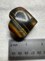 Natural Blue Tiger Eye (Hawk's Eye) Polished Crystal Heart