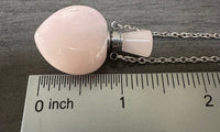 Rose Quartz Heart Shape Perfume/Essential Oil Bottle Necklace