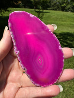 Dyed Pink Agate Slice #11