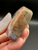 Ocean Jasper Polished Arrow Flame Freeform #5  – Pink, Coral & Green – 104g