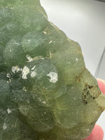 Prehnite mixed with Green Tourmaline Raw Specimen #2
