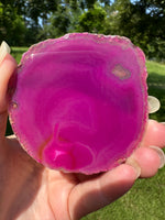Dyed Pink Agate Slice #13