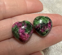 Ruby Zoisite Heart Pair