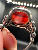 Vintage Style Carnelian Stainless Steel Adjustable Ring #4