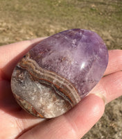 Amethyst Mixed with Stripe Agate Palm Stone #2