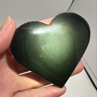 Rainbow Sheen Obsidian Heart #11