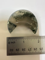 Moss Agate Carved Moon #3