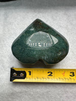 Moss Agate Carved Heart #4