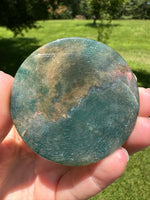 Moss Agate Polished Round Slice #39