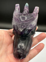 Rainbow Fluorite Dragon Head Carving #12 – 372g