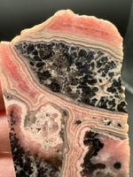 Rhodochrosite Slab #12 – Natural Pink Banded Mineral Specimen – Polished Display Stone