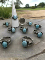Natural Larimar Rings