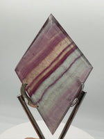 Rhombus Shaped Fluorite Carving with Stand #4