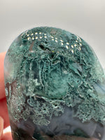 Moss Agate Carved Heart #9