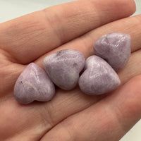 Mini Puffy Lepidolite Hearts – Natural Polished Gemstone Hearts (15mm)