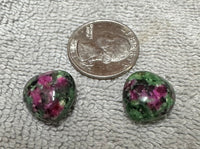 Ruby Zoisite Heart Pair