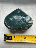 Moss Agate Carved Heart #5