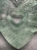 Green Fluorite Decorative Carved Heart with Stand #1