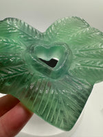 Green Fluorite Decorative Carved Heart with Stand #3