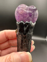 Amethyst Decorative Crystal Broom with Dragon & Heart