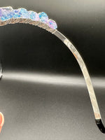 Pastel Rainbow Handmade Natural Crystal Crown Headband – Aura-Coated Crystal Points &  Crescent Moon