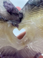 Rainbow Fluorite Decorative Carved Heart with Stand #8