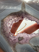 Large Amethyst Agate Heart with Stand #2