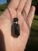 Black Obsidian Perfume/Essential Oil Bottle Necklace