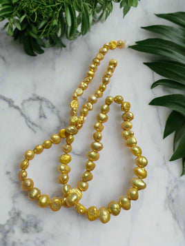 Yellow Freshwater Pearl Strand #7