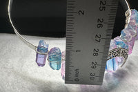 Pastel Rainbow Handmade Natural Crystal Crown Headband – Aura-Coated Crystal Points &  Crescent Moon