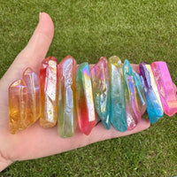Aura Colorful Clear Quartz Points Large
