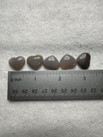 Natural Botswana Agate 18mm Shaped Heart with Flat Back – Polished Gemstone Cabochon