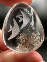 Beautiful Garden Quartz with Fish Inner Scene Carving #1