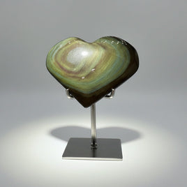 Rainbow Sheen Obsidian Heart #9