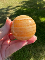 Yellow Calcite Stripe Sphere #4