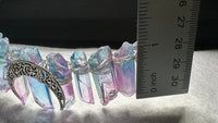 Pastel Rainbow Handmade Natural Crystal Crown Headband – Aura-Coated Crystal Points &  Crescent Moon