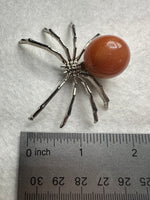 Spider with Orange Aventurine Sphere