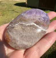 Amethyst Mixed with Stripe Agate Palm Stone #9