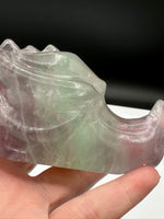 Rainbow Fluorite Dragon Head Carving #11 – 372g