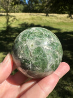 Natural Green Diopside Crystal Sphere 334g – Polished Gemstone #1