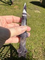 Chevron Amethyst Carved Knife