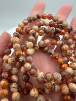 Fire Agate 6mm Bracelet Three Piece Set